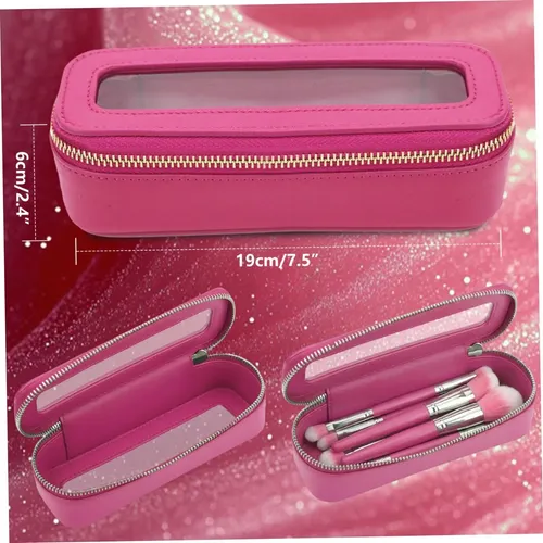 D 1 Bolsa De Maquillaje Transparente Impermeable De Cuero Z