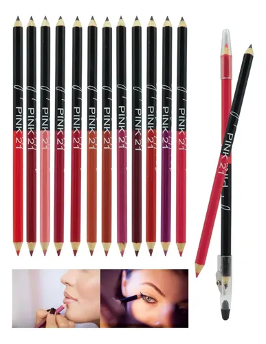 Lapiz Delineador Ojos Labial 2en1 C/saca Punta Make Up Surti