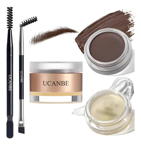 Kit De Cejas 2 En 1 Ucanbe Gel Y Cera Marrón Impermeable