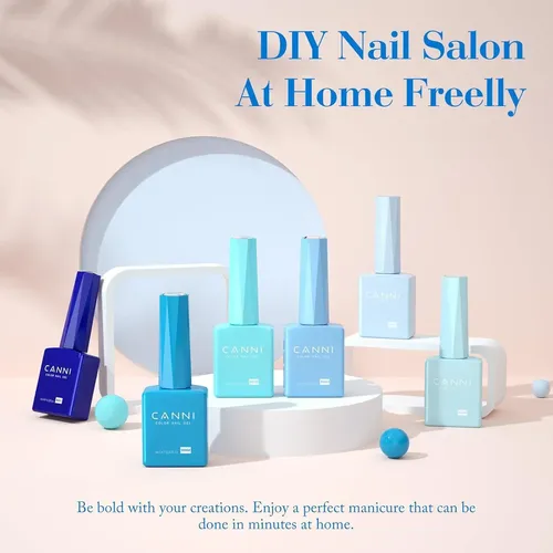 Set De Esmalte De Uñas En Gel Canni 6 Colores 9ml Azul
