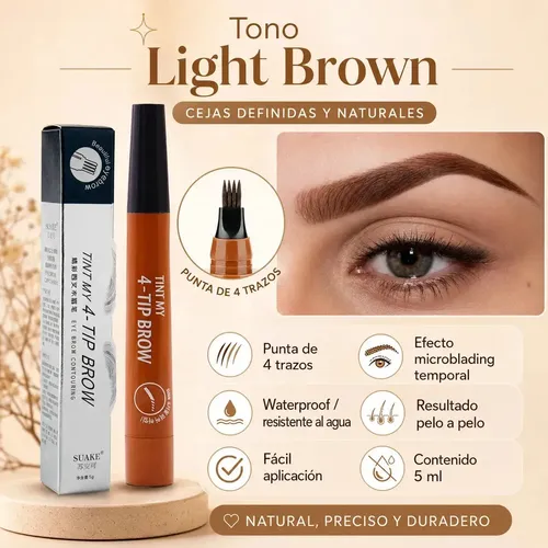 Delineador Cejas Regina Microblading Efecto Pelitos Marrón Claro 01