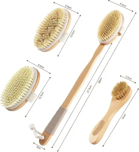 Set De 4 Cepillos Exfoliantes Para Cuerpo Y Circulación De P
