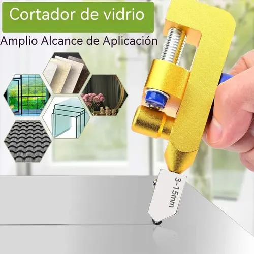Cortador De Vidrio Y Azulejos 2 En 1 3-15 Mm Profesional