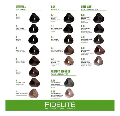 Fidelite Tintura Non Ammonia 100% Free Sin Amoniaco 60g X12