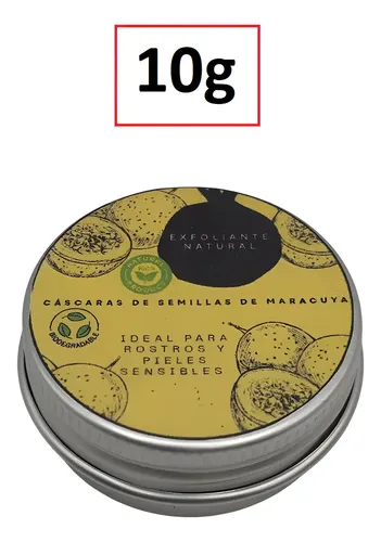 60g Exfoliante Piel Natural Polvo Semillas Maracuya 150 Mic