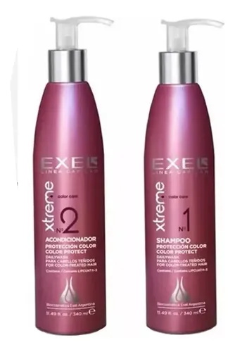 Kit Shampoo Y Enjuague Exel Xtreme Fijador Del Color X340 Ml