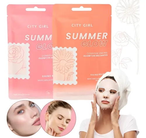 Mascarilla Facial Summer Glow City Girl Con Aroma De Flores Tipo de piel Normal