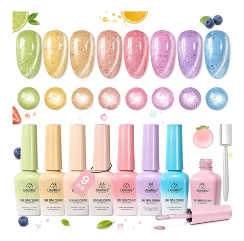 Conjunto De Gel Cat Eye 8 Colores Beetles Mixology