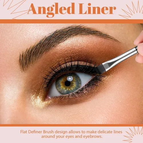 Set De Brochas De Maquillaje Nuogo Flat Eyeliner Eyellow Cor