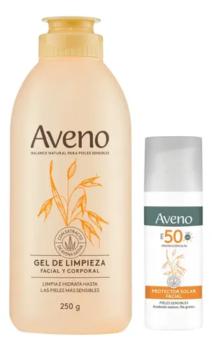 Kit Aveno Limpieza 250g+ Protector Solar Facial Fps50 X50ml