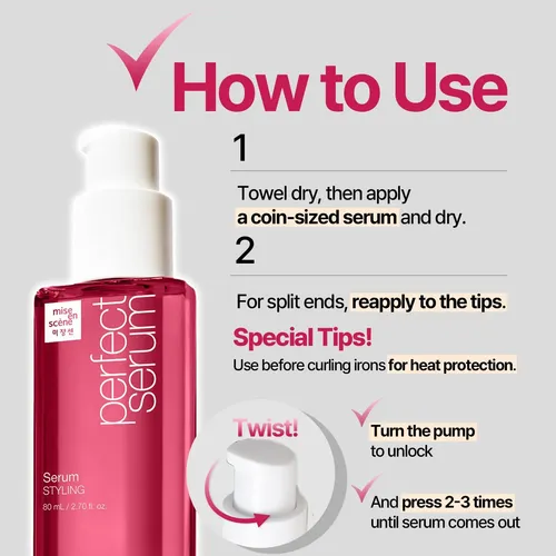 Aceite Protector Térmico Mise En Scene Perfect Serum, 2.70 O