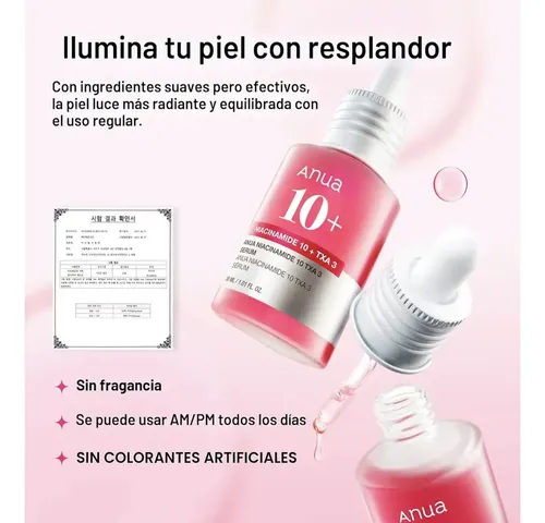 Suero Corrector De Manchas Oscuras Anua Con Niacinamida Txa Momento De Aplicación Día Tipo De Piel Acneica