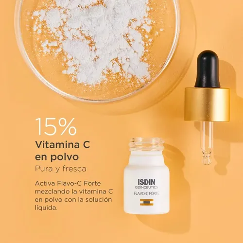 Isdin Isdinceutics Serum Flavo C Forte Vitamina C 1u 5,3ml Momento de aplicación Día/Noche Tipo de piel Todo tipo de piel