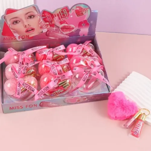 Bálsamo Labial Labios Corazón Llavero Nuevo Cute Rosa Pro