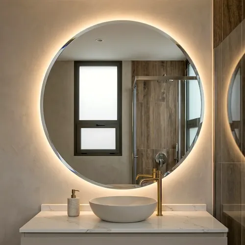 Espejo Biselado Luz Led 1m Espejos Redondo. Design Forever