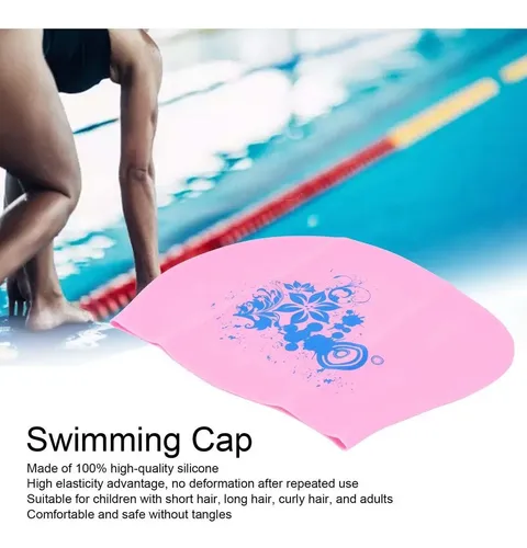 Gorro De Baño Impermeable Silicona Natación Pelo Largo Nadar
