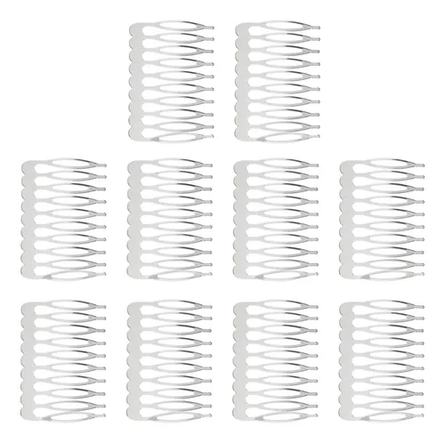 Peineta De Metal Para Bodas Y Novias, 10 Piezas Plateado
