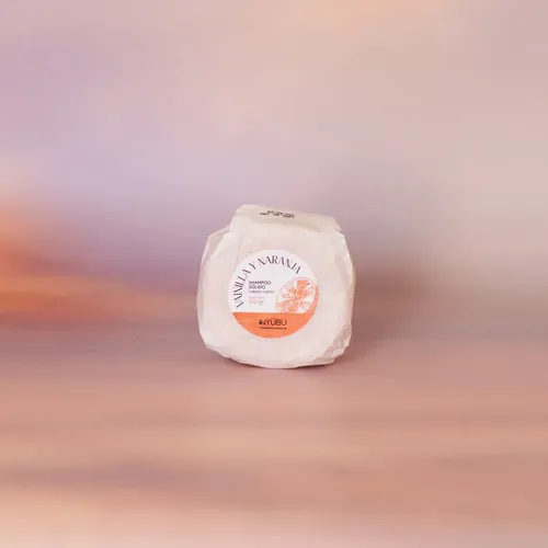 Shampoo Sólido Nyübu – Cabello Mixto: Vainilla + Naranja – 100 gr