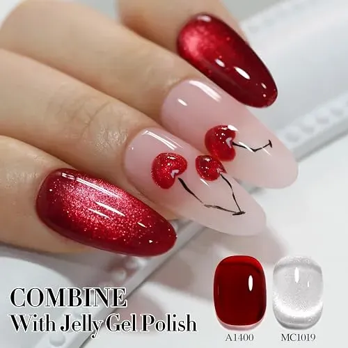 Esmalte Gel Doble Ritmo Cat Eye Holografico Glitter