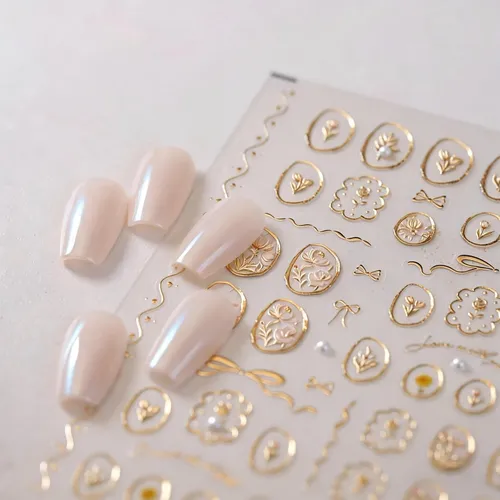 Pegatinas De Manicura Francesas Ligeras De Lujo, Pegatinas