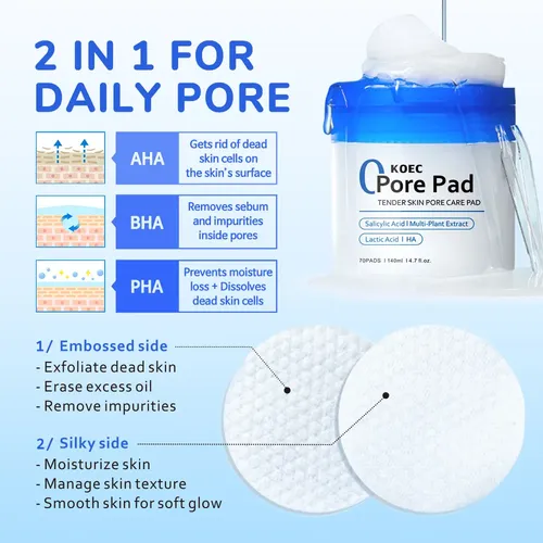 Toalla Facial Exfoliante Limpiadora De Poros Con Ácido Salic