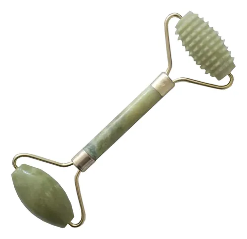Rodillo Jade Verde Facial Masajeador Antiarrugas Gua Sha