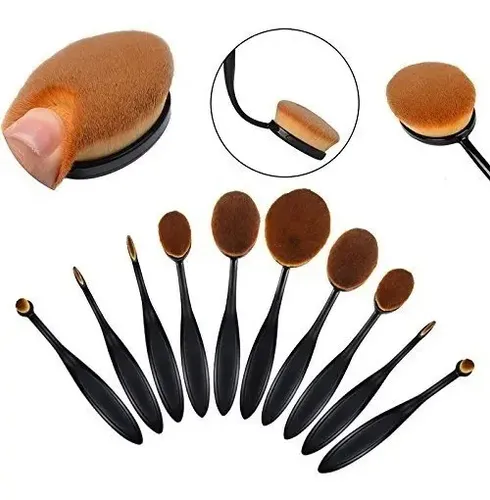 Set De Brochas Y Pinceles Oval X 10 Profesional En Caja