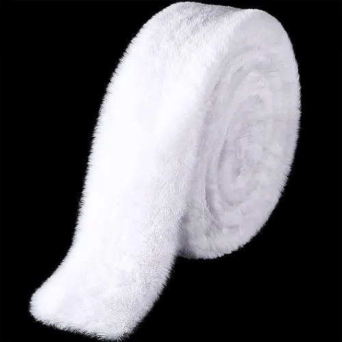 2 Cinta Navideña De Piel Artificial De Regalo De Pelo Corto White Short Fur