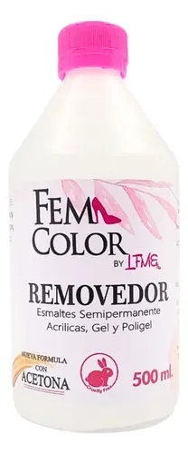 Removedor Uñas Acrilico Semipermanente 500cc Anmat Femcolor