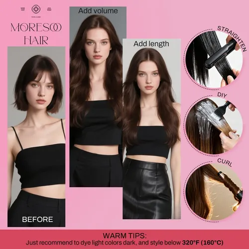 Extensiones De Pelo Humano Con Cinta Moresoo Marrón 30cm 30g