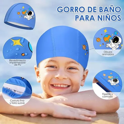 Kit 6 En 1 Natación Infantil Gafas Y Gorro De Baño Para