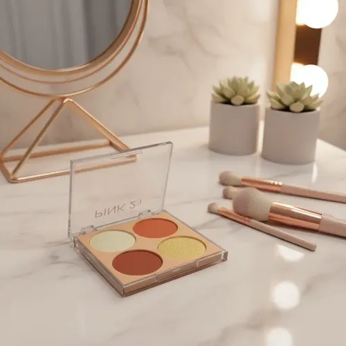 Paleta Iluminador + Rubor Polvo Pink 21 Color & Glow 4 Tonos