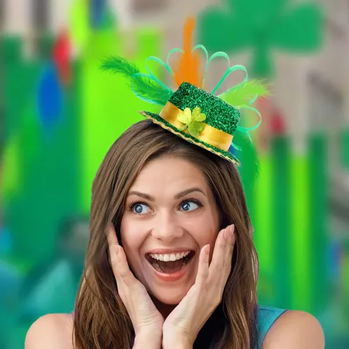 Diadema De San Patricio Aro De Pelo Verde Para Accesorios De