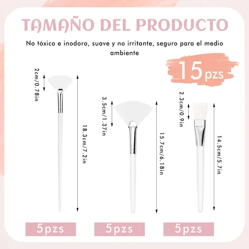 15 Piezas Brochas Abanico Para Mascarillas Y Limpiadores