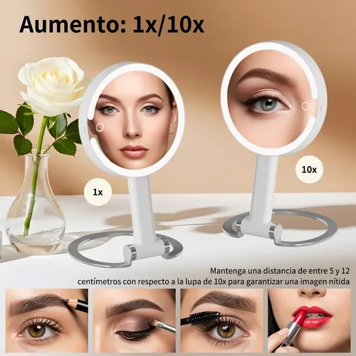 Espejo De Maquillaje Con – Luz Fría/cálida/natural