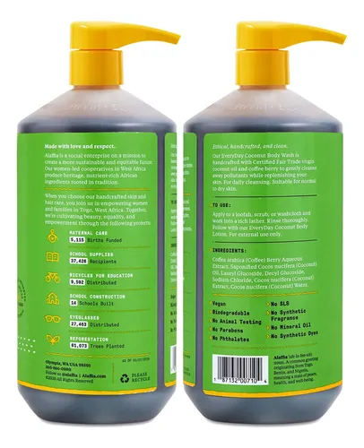 Gel De Baño Alaffia Everyday Coconut Con Bayas De Café, 960
