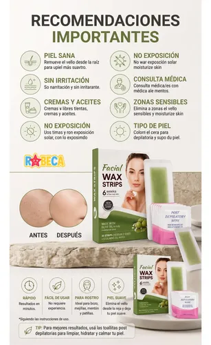 Bandas Depilatorias Rostro X30 Y Mascarilla Puntos Negros X3