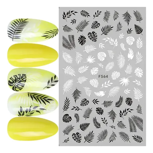 Stickers Autoadhesivos Para Uñas – Flores Ramas Hojas