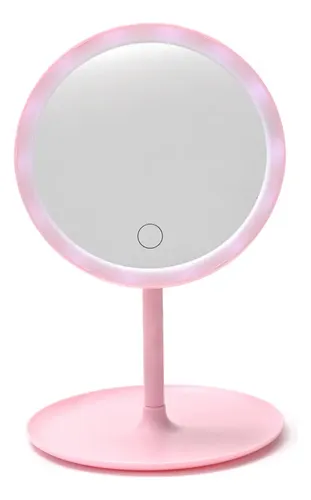 Espejo Led Skora Con Base 3 Modos De Luz Usb Tut Tuttishop Marco Rosa