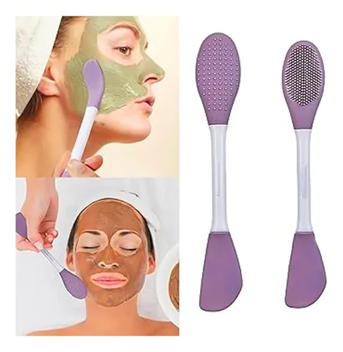 Brocha Espatula Doble De Silicona Para Mascarilla Exfoliador
