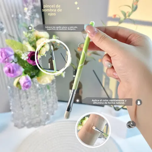 Set De 4 Pinceles De Maquillaje Miniatura Viaje Pelo Suave