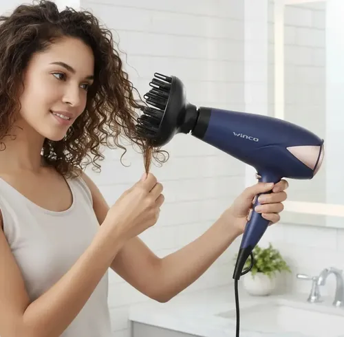 Secador De Pelo Con Difusor Winco W4192 Color Azul Oscuro