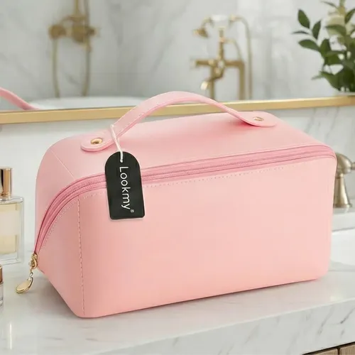 Neceser Rosa Modelo Moscú De Lookmy Porta Maquillaje Mujer | Porta cosméticos de eco cuero para viaje o baño