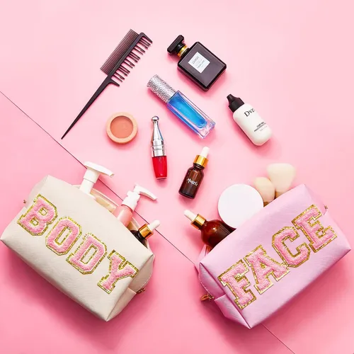 Neceser De Maquillaje Patelai Preppy Con Parche, Cuero Pu Im