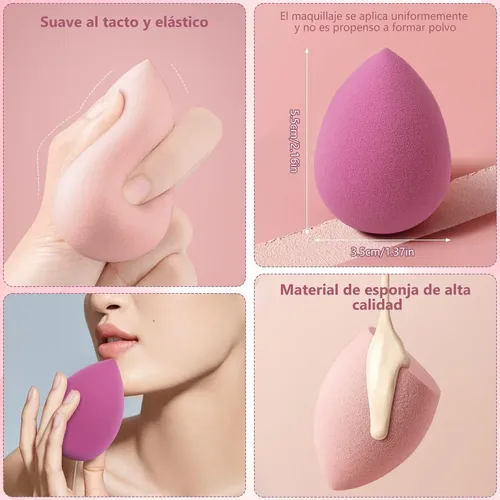 Esponjas De Maquillaje 14 Pz Base Uso Seco Y Húmedo