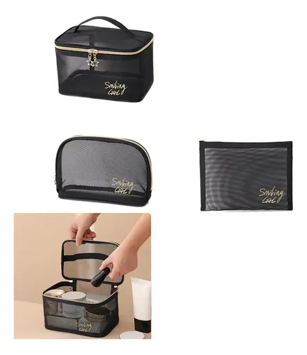 Neceser De Malla Portátil Organizador De Maquillaje