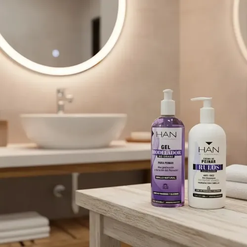 Combo Gel Modelador No Graso + Crema De Peinar Rulos G Han