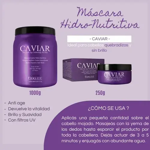 Combo Mascara 1kg+ Serum Antiage + Protector Caviar Fidelite