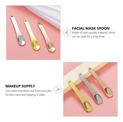 9pcs Assorted Color Metal Makeup And Skin Care Spoons Set