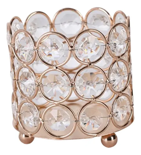 Soporte De Cristal Para Brochas De Maquillaje, Dorado